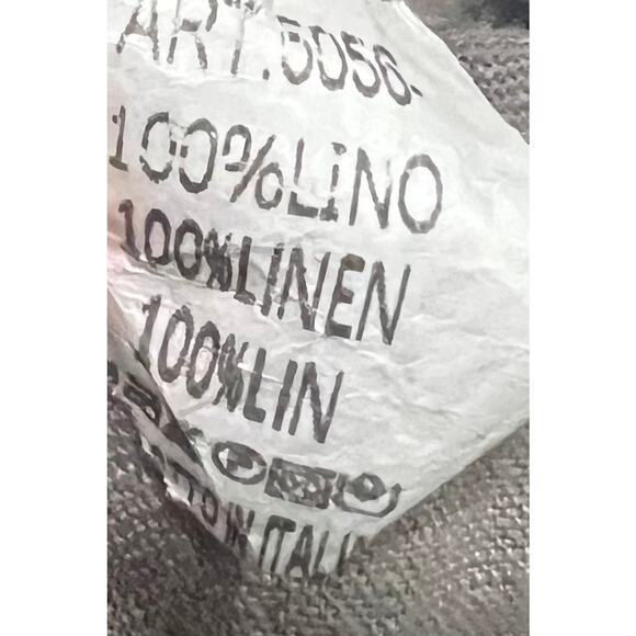 Campo De Firori Linen Wide Leg Pants Women’s Sz S Gray Pinstripe Pull On - Picture 6 of 7